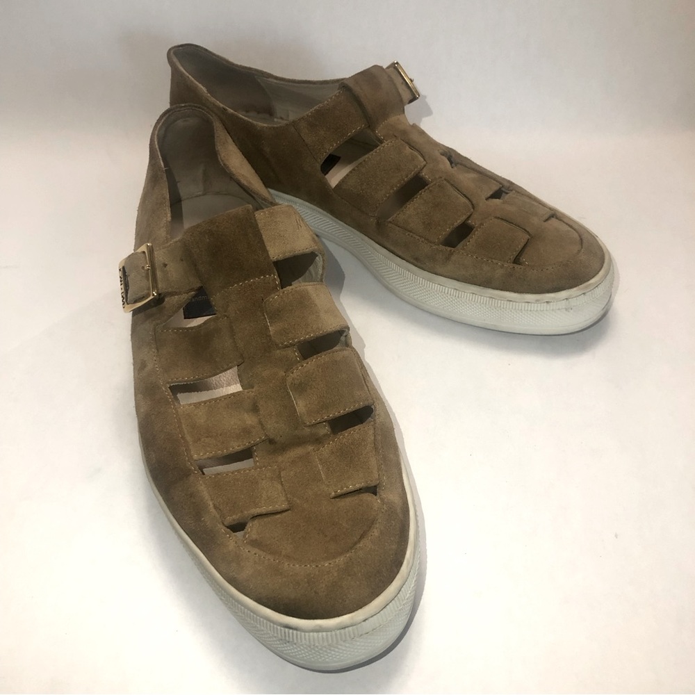 Joan & David Tan Suede Sandal/Sneaker, size 40.5.